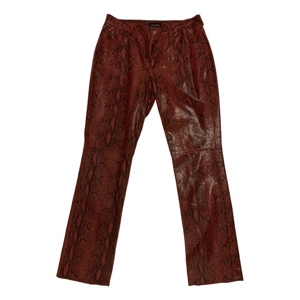 Red Guess leather snakeskin pants